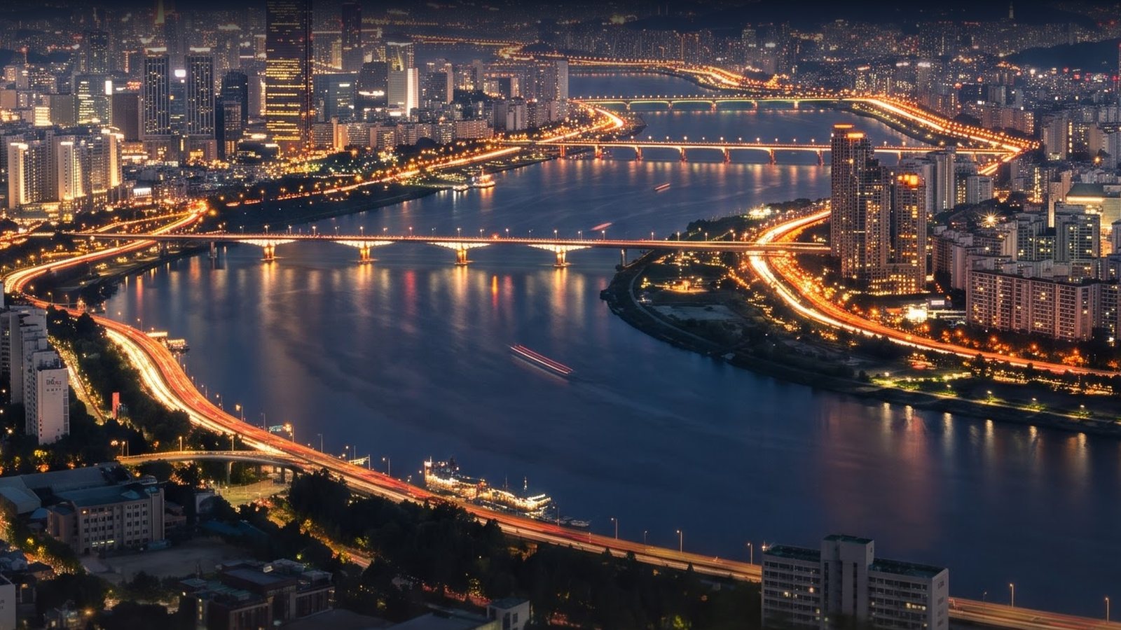 ソウル漢江の夜景